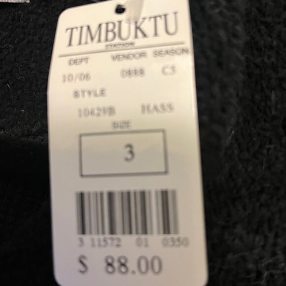 NWT, Timbuktu  black short sweater,  size L, - Picture 4 of 6